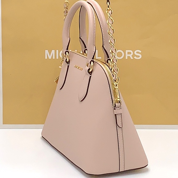 MICHAEL KORS VERONICA MEDIUM DOME Saffiano Leather SATCHEL SOFT PINK COL… - Picture 6 of 16